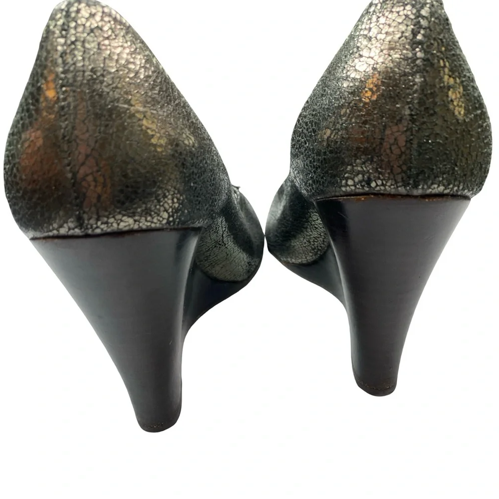 Tory Burch Metallic Silver Flats